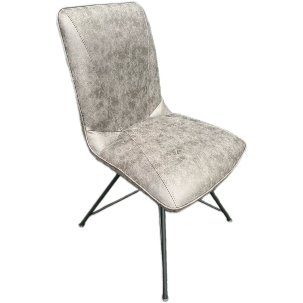 Grey Microfibre Swivel Dining Chairs
